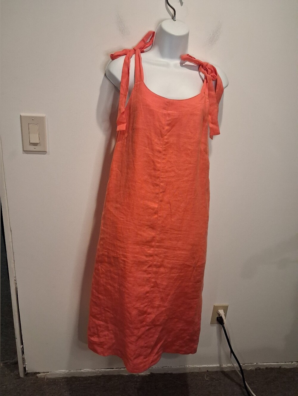 Nau Size Xs 100% Hemp Eco Friendly Burt Orange Midi Dress